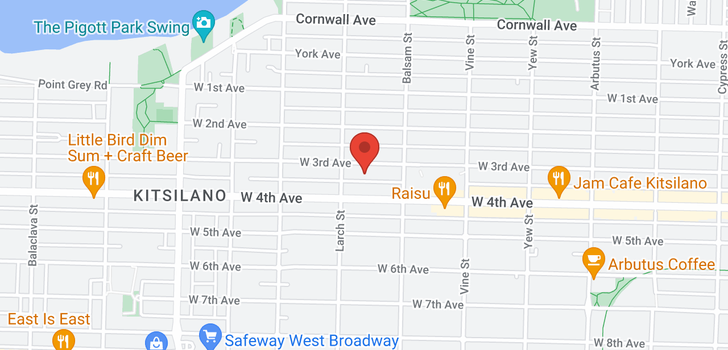 map of 205 2466 W 3RD AVENUE